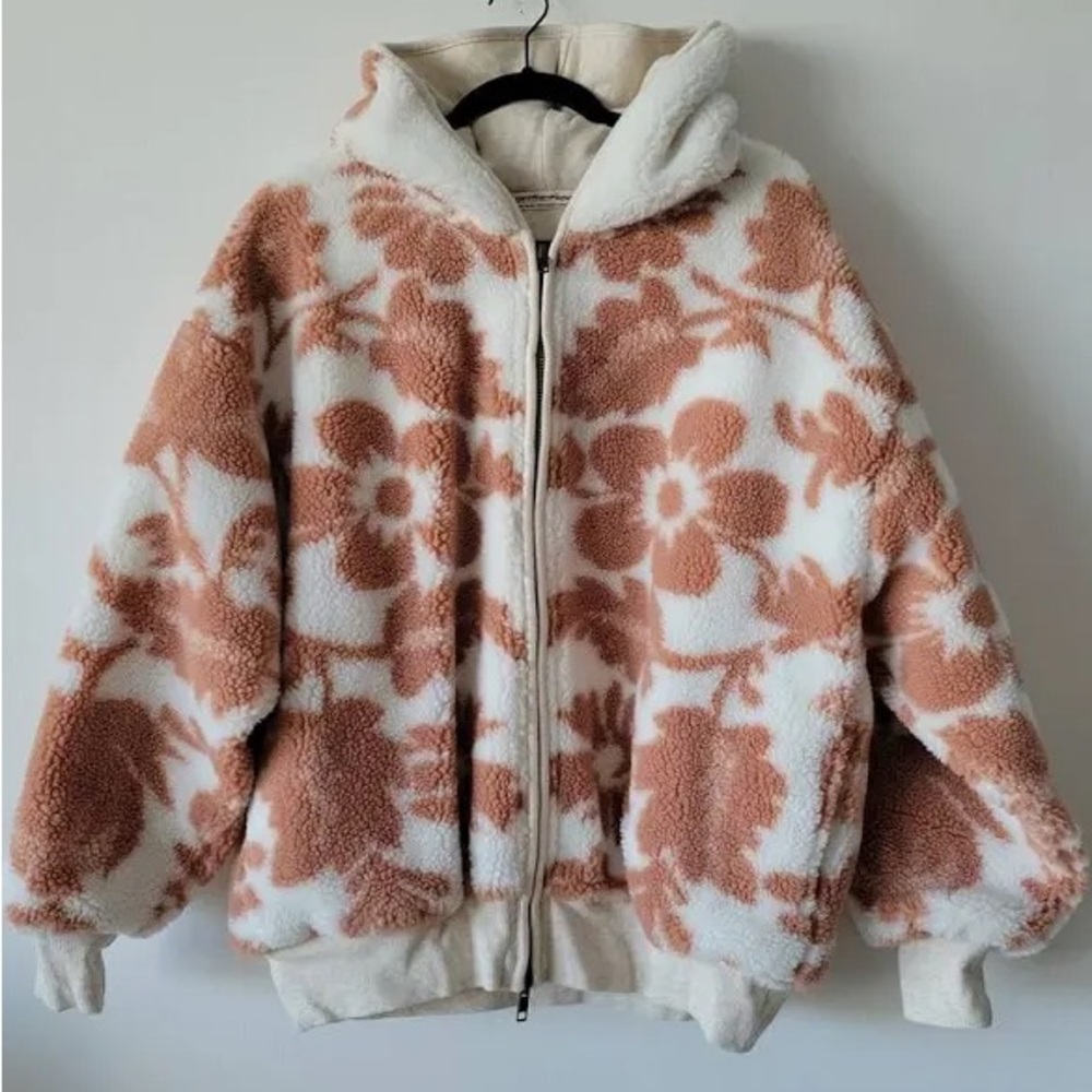 Free People Canyon Moon Teddy Oversized Zip Up Jacket